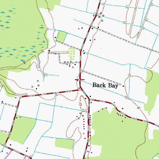 Topographic Map of Backbay Post Office, VA