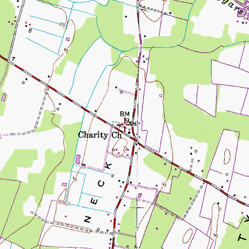 Topographic Map of Charity United Methodist Church Cemetery, VA