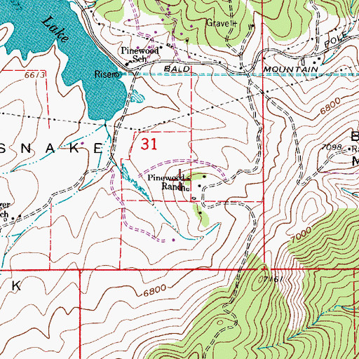 Topographic Map of Pinewood Ranch, CO