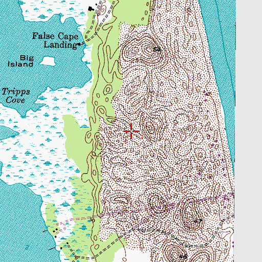 Topographic Map of False Cape State Park, VA
