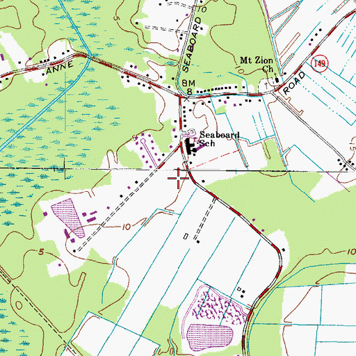 Topographic Map of Princess Anne Middle School, VA