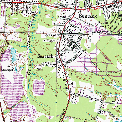Topographic Map of Rehoboth Baptist Church, VA