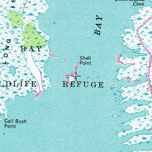 Topographic Map of Shell Island, VA