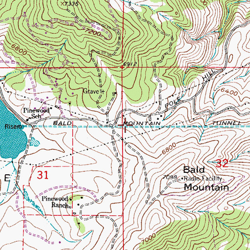 Topographic Map of Bald Mountain Tunnel, CO