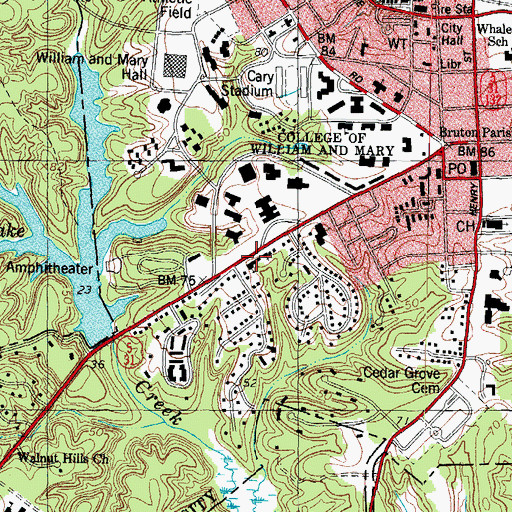 Topographic Map of First Church of Christ Scientist, VA