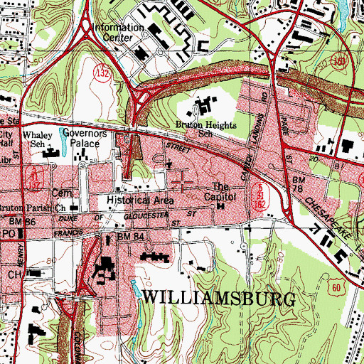 Topographic Map of Historic Trades Branch Colonial Williamsburg Foundation Library, VA