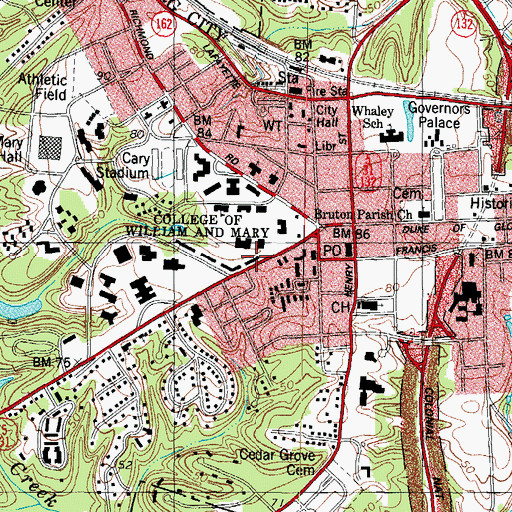 Topographic Map of Jefferson Hall, VA