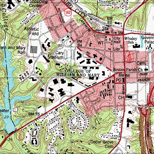 Topographic Map of Landrum Hall, VA