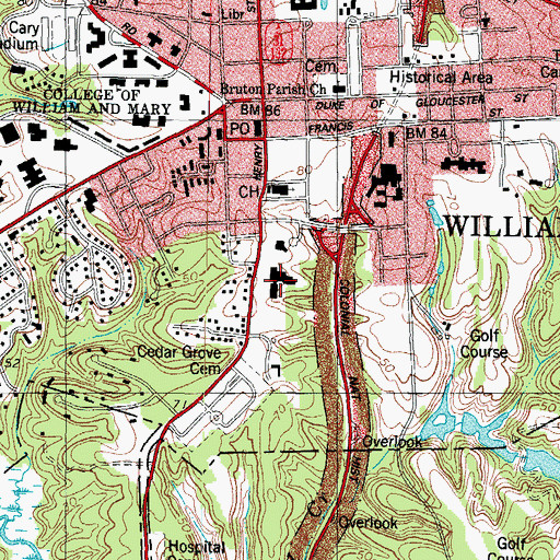 Topographic Map of Marshall-Wythe Law Library, VA