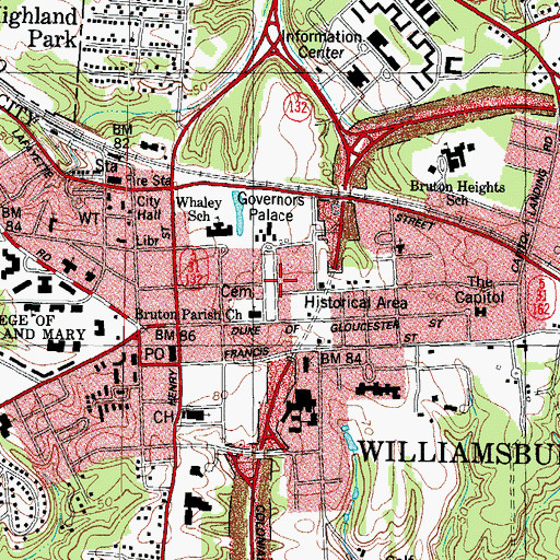 Topographic Map of Palace Green, VA