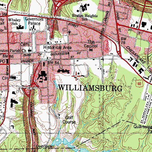 Topographic Map of Providence Hall, VA