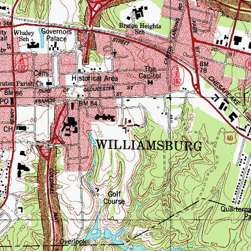 Topographic Map of Providence Hall, VA