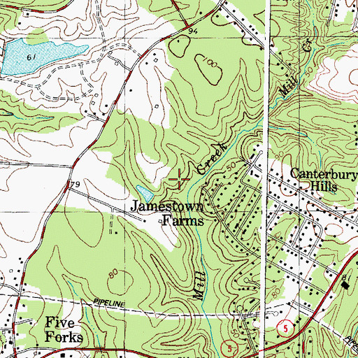 Topographic Map of Saint Bedes Catholic Church, VA