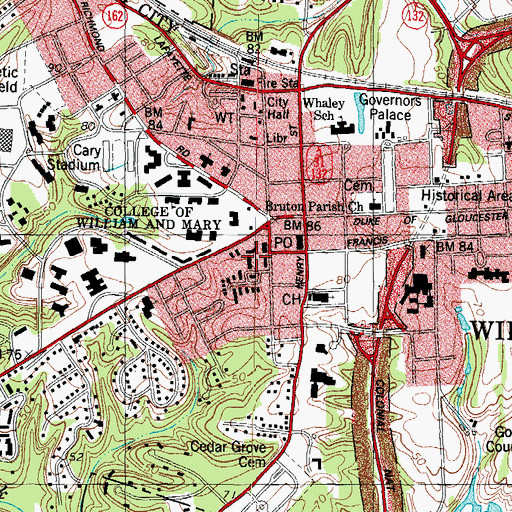 Topographic Map of Trinkle Hall, VA