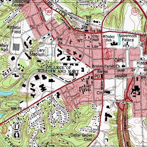 Topographic Map of Washington Hall, VA