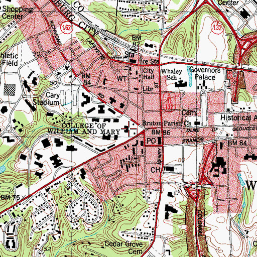 Topographic Map of The Sir Christopher Wren Building, VA