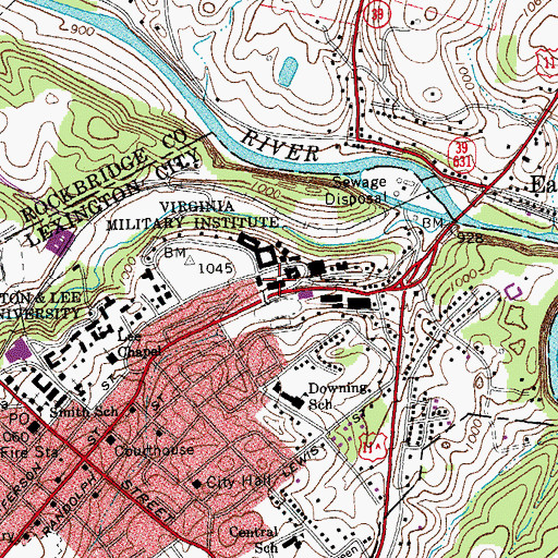 Topographic Map of Cocke Hall, VA