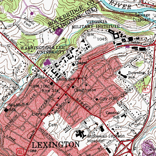 Topographic Map of First Baptist Church, VA