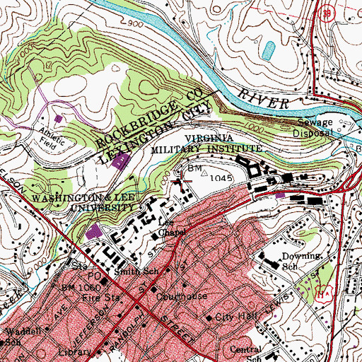 Topographic Map of George C Marshall Museum, VA