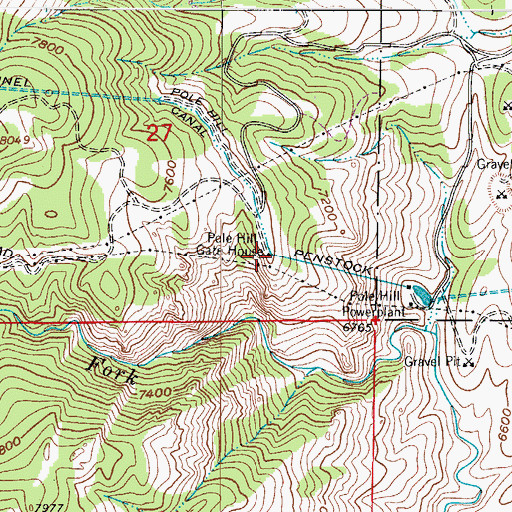 Topographic Map of Pole Hill Gate House, CO