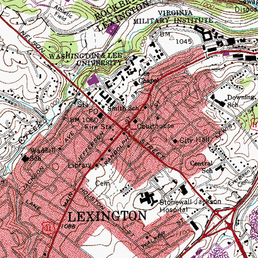 Topographic Map of Lexington Presbyterian Church, VA