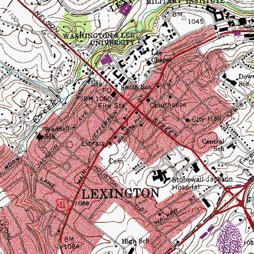 Topographic Map of Manly Memorial Baptist Church, VA