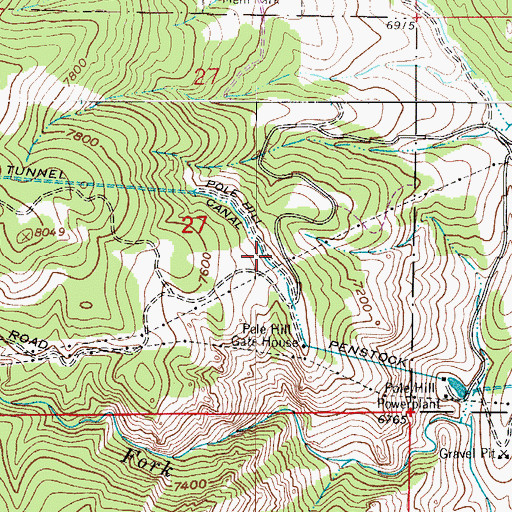 Topographic Map of Pole Hill Canal, CO