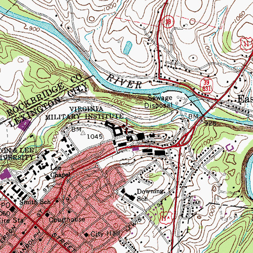 Topographic Map of Maury-Brooke Hall, VA