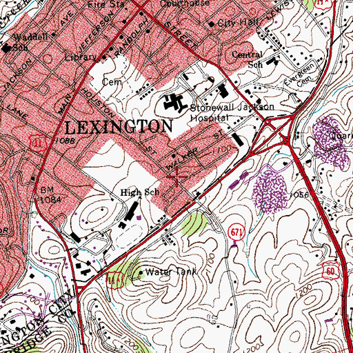 Topographic Map of Mudtown, VA