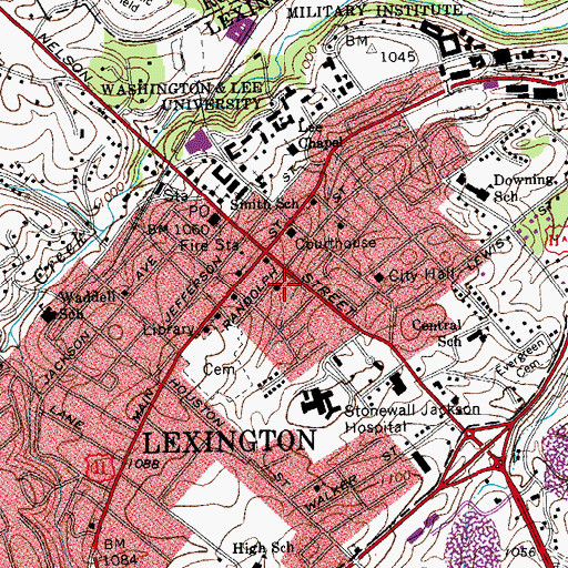 Topographic Map of Randolph Street United Methodist Church, VA