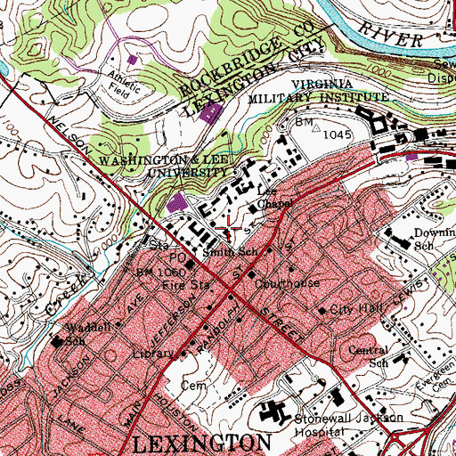 Topographic Map of Robert E Lee Memorial Episcopal Church, VA