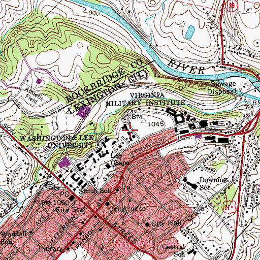 Topographic Map of Smith Hall, VA