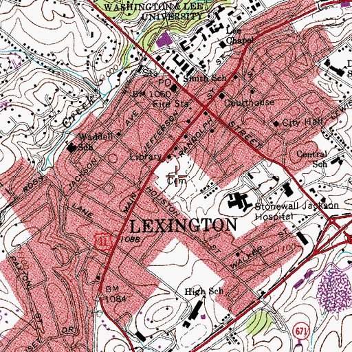 Topographic Map of Stonewall Jackson Memorial Cemetery, VA