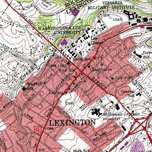 Topographic Map of Trinity United Methodist Church, VA