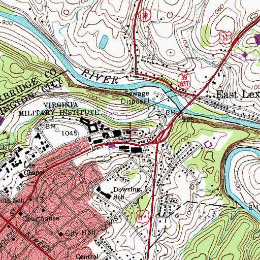 Topographic Map of Virginia Military Institute Hospital, VA