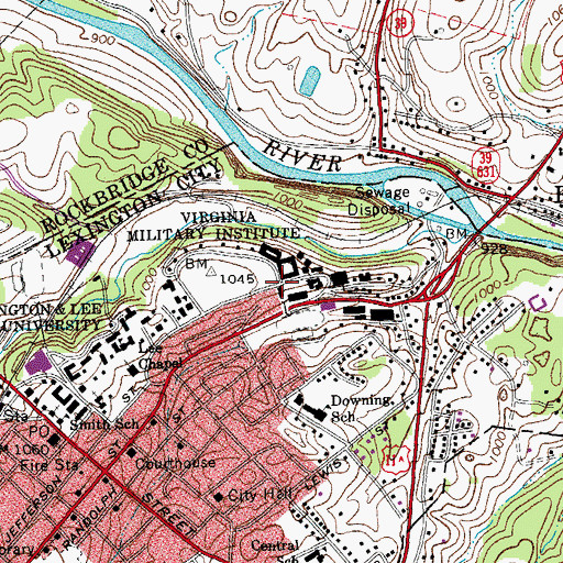 Topographic Map of Virginia Military Institute Museum, VA