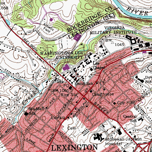 Topographic Map of Baker Dormitory, VA