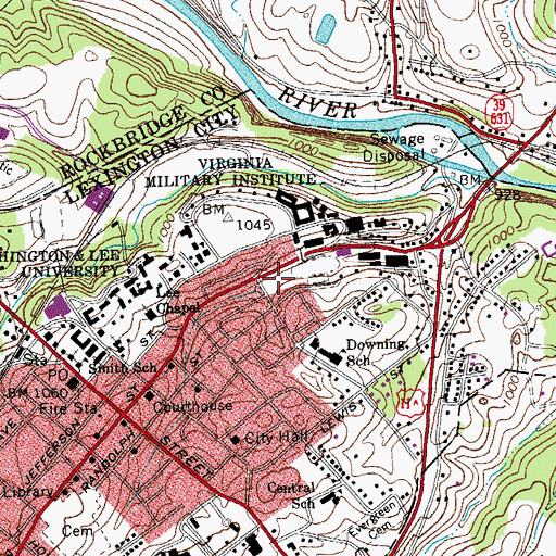 Topographic Map of Cameron Hall, VA