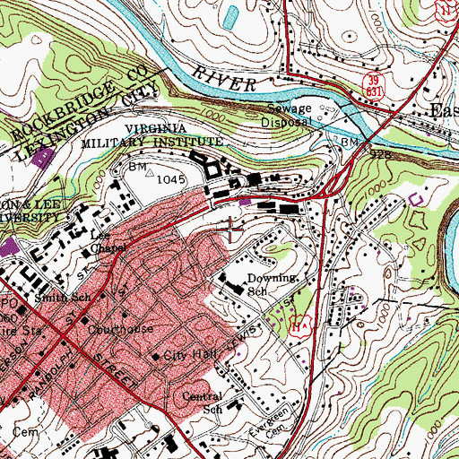Topographic Map of Clarkson-McKenna Hall, VA