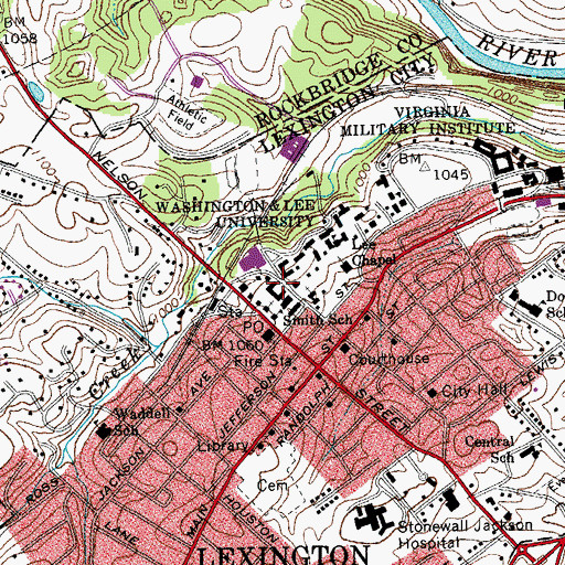 Topographic Map of Gilliam Dormitory, VA