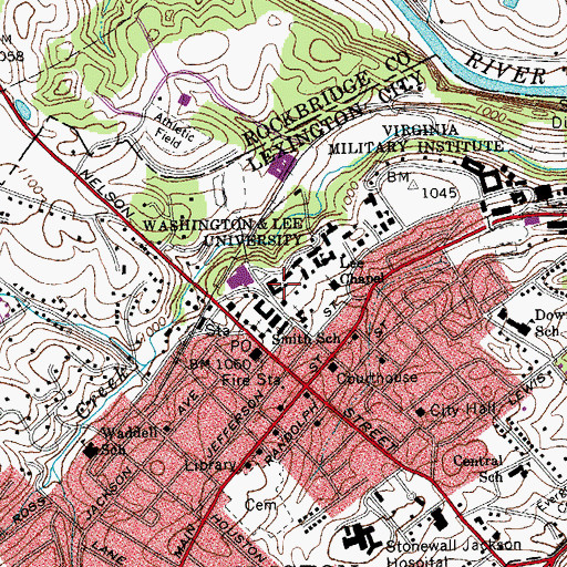 Topographic Map of Graham-Lees Dormitory, VA