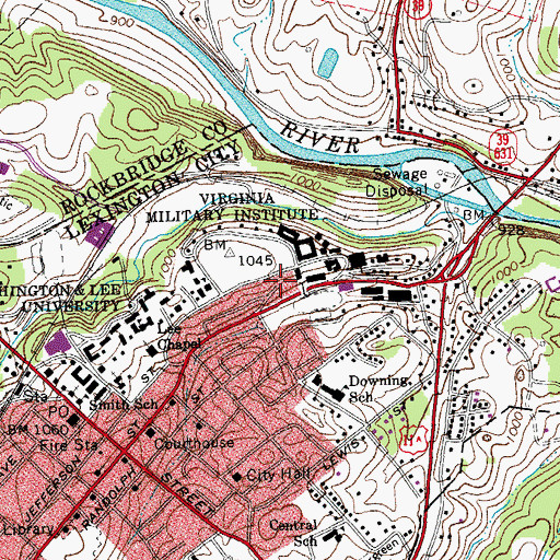 Topographic Map of J T L Preston Library, VA