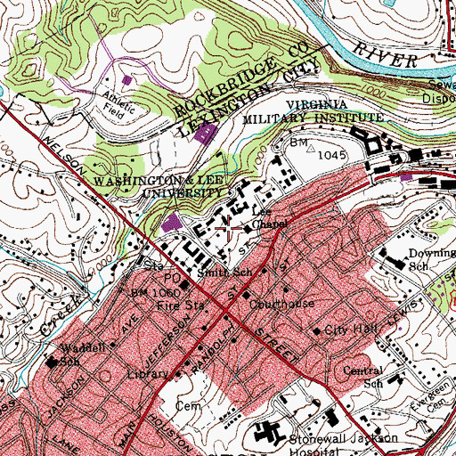 Topographic Map of Lee-Jackson House, VA