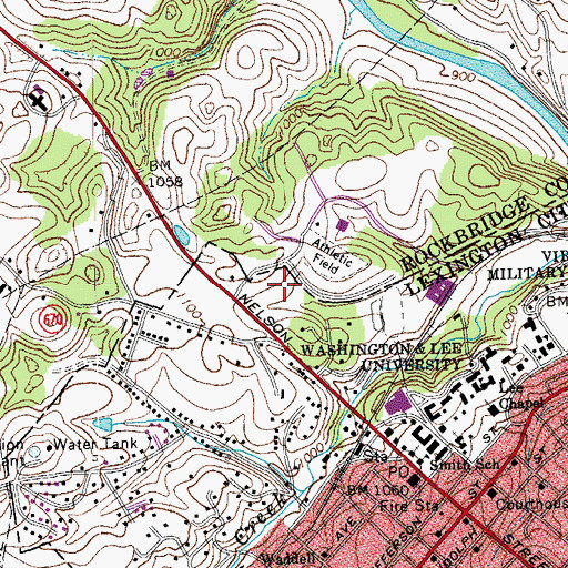 Topographic Map of Liberty Hall Soccer Fields, VA
