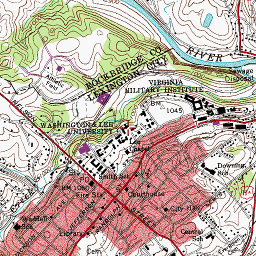 Topographic Map of Parmly Hall, VA