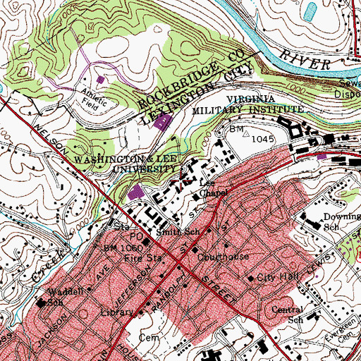 Topographic Map of Reid Hall, VA
