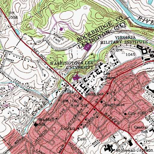 Topographic Map of Warner Center, VA
