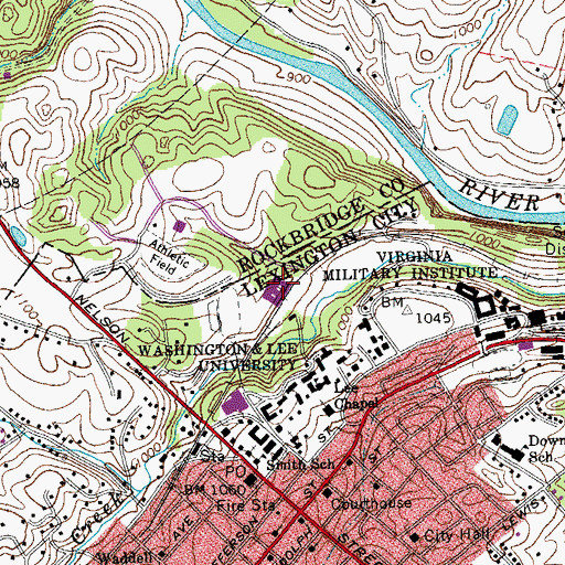 Topographic Map of Wilbur C Hall Library, VA