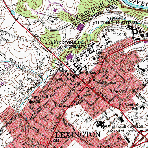 Topographic Map of Evergreen House, VA