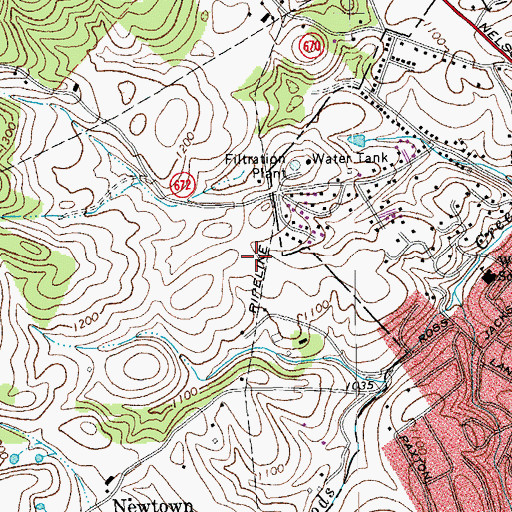 Topographic Map of The Gables, VA